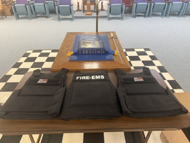Photograph from the presentation to the Cameron Gardens Volunteer Fire Department