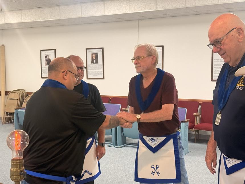 Brethren of Burkburnett Lodge No. 1027 at the Golden Trowel presentation