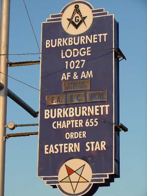 The Burkburnett Masonic Lodge sign